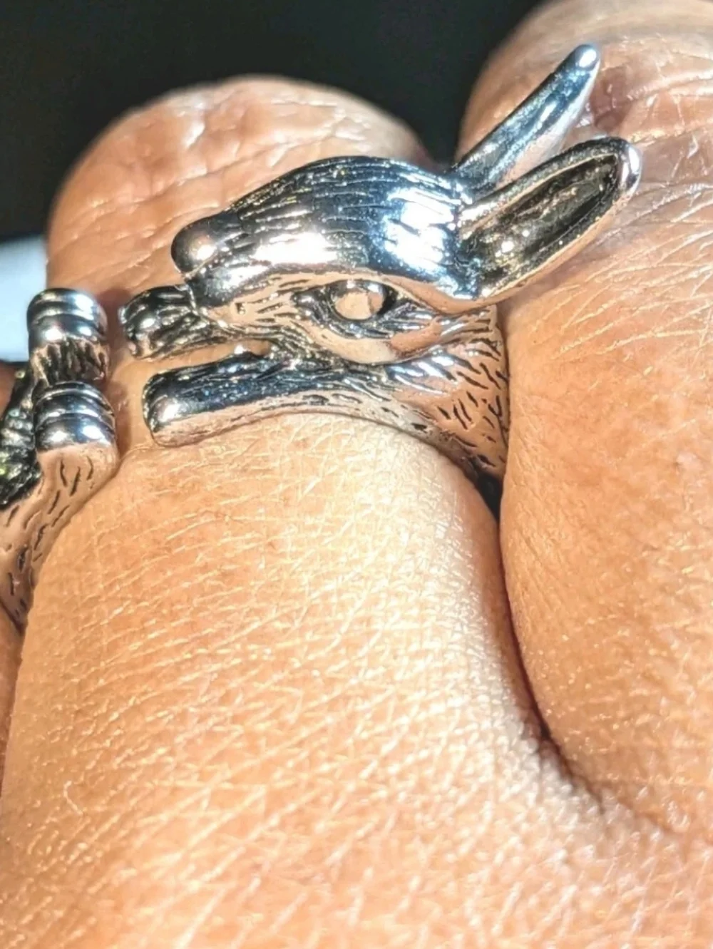 Retro Rabbit Shaped Adjustable Ring Open Ring Fashion Stereoscopic Unisex
